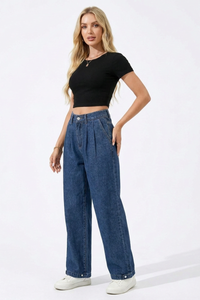Women's High-Waisted Straight -Leg Jeans