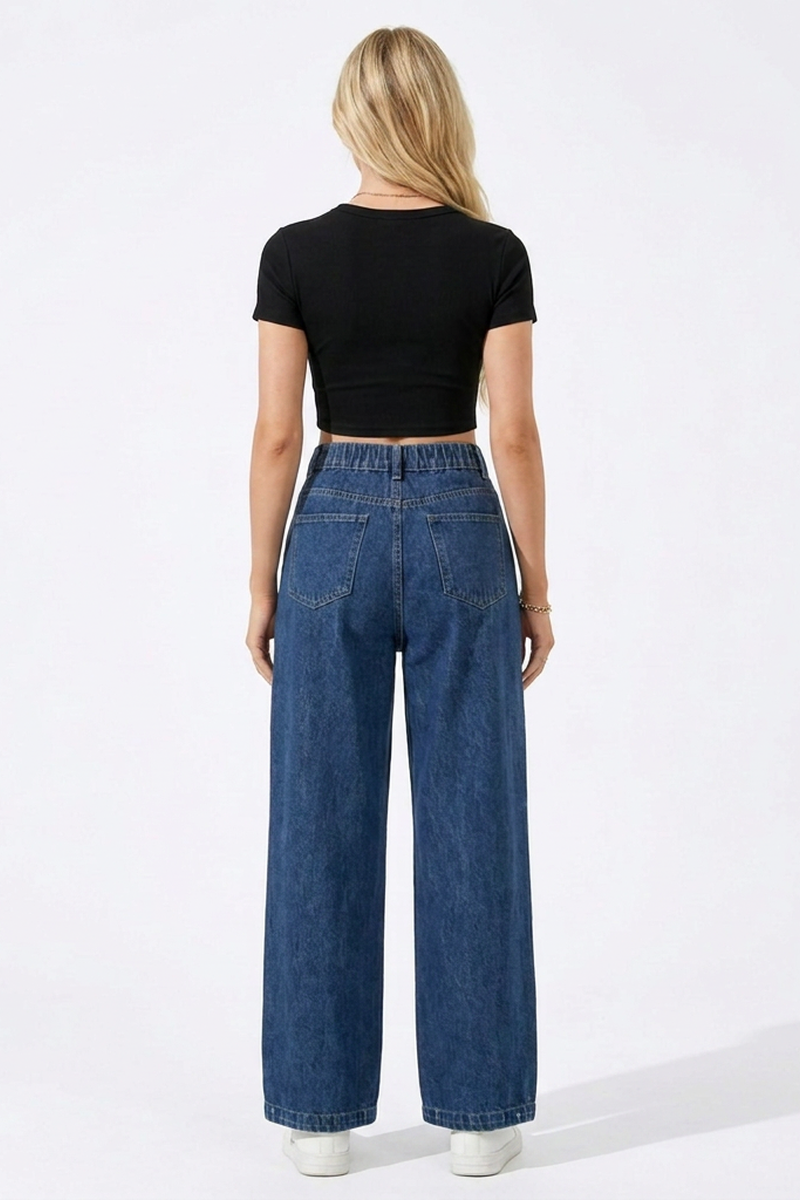 Women's High-Waisted Straight -Leg Jeans