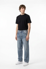 Men's Vintage Wash Loose Straight-Leg Jeans
