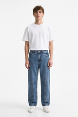 Men's Vintage Blue Straight-Leg Denim Jeans