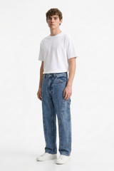 Men's Vintage Blue Straight-Leg Denim Jeans