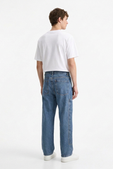 Men's Vintage Blue Straight-Leg Denim Jeans