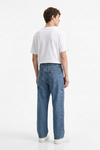 Men's Vintage Blue Straight-Leg Denim Jeans