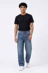 Men's Loose Straight-Leg Denim Jeans