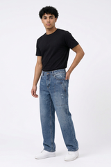 Men's Loose Straight-Leg Denim Jeans
