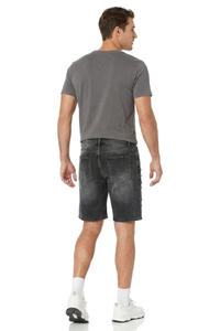 Men's Vintage Black Distressed Ripped Denim Shorts