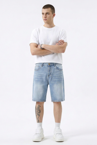 Men's Vintage Washed Casual Denim Shorts