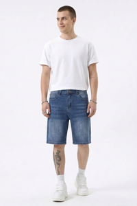 Men's Vintage Washed Casual Denim Shorts