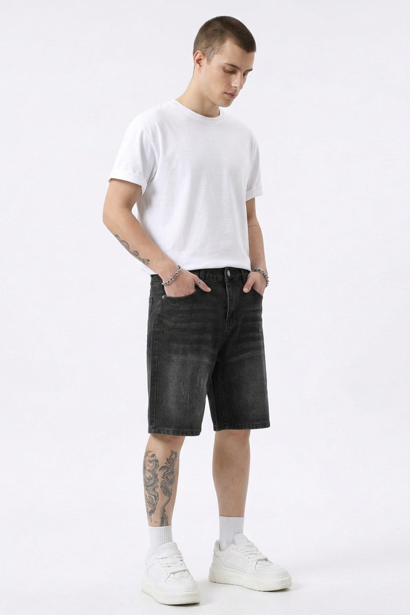 Men's Vintage Washed Casual Denim Shorts