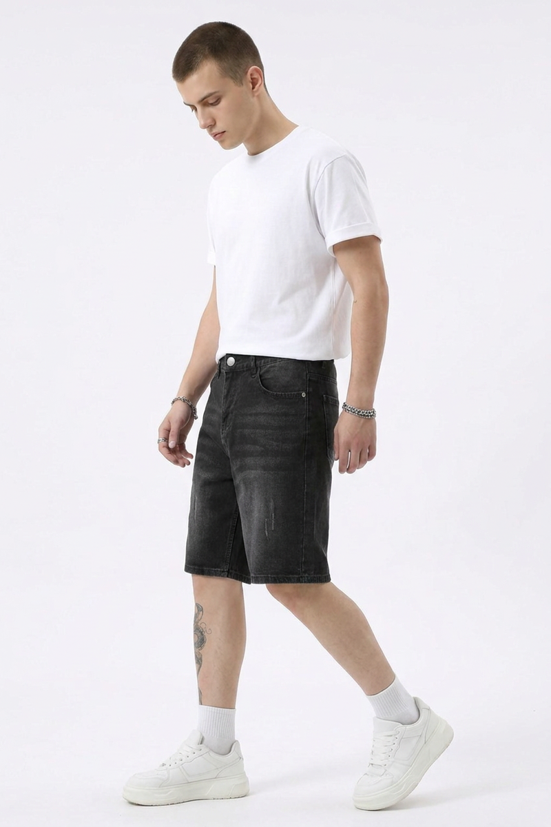 Men's Vintage Washed Casual Denim Shorts