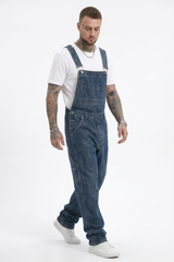 Men's Vintage Washed Side Pocket Denim Overalls