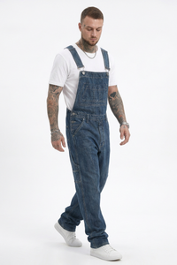 Men's Vintage Washed Side Pocket Denim Overalls