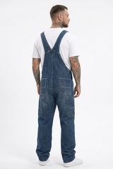 Men's Vintage Washed Side Pocket Denim Overalls