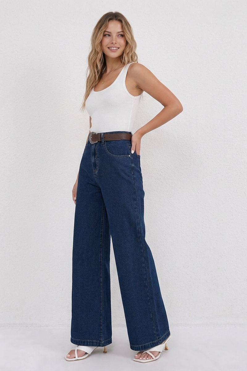 Women's High-Waisted Wide-Leg Jeans