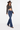 Women's Western Classic Blue Slim Fit Stretch Flare Jeans