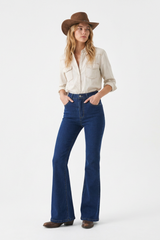 Women's Classic High-Waisted Stretch Flare Jeans
