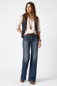 Women's High-Waisted Vintage Wash Bootcut Jeans