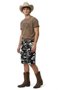 Men's 100% Cotton Camo Loose Fit Cargo Denim Shorts