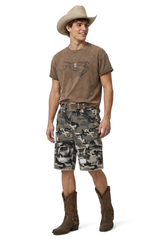 Men's 100% Cotton Camo Loose Fit Cargo Denim Shorts