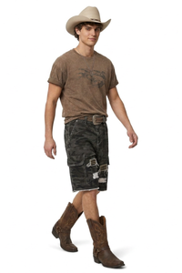 Men's 100% Cotton Camo Loose Fit Cargo Denim Shorts