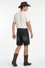 Men's Stretch Denim Shorts With Frayed Hem
