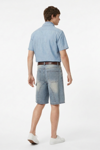 Men's Streetwear Colorful Stud Trim Stretch Denim Shorts