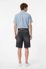 Men's Streetwear Colorful Stud Trim Stretch Denim Shorts