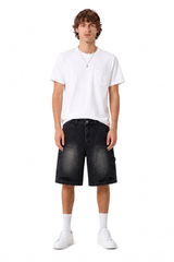 Men's Vintage Wash Ripped Relaxed Denim Shorts