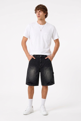 Men's Vintage Wash Ripped Relaxed Denim Shorts