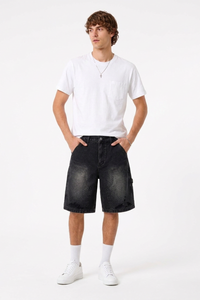 Men's Vintage Wash Ripped Relaxed Denim Shorts