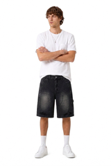 Men's Vintage Wash Ripped Relaxed Denim Shorts