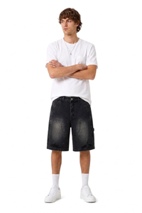 Men's Vintage Wash Ripped Relaxed Denim Shorts