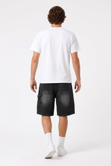 Men's Vintage Wash Ripped Relaxed Denim Shorts