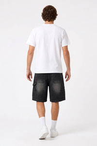 Men's Vintage Wash Ripped Relaxed Denim Shorts