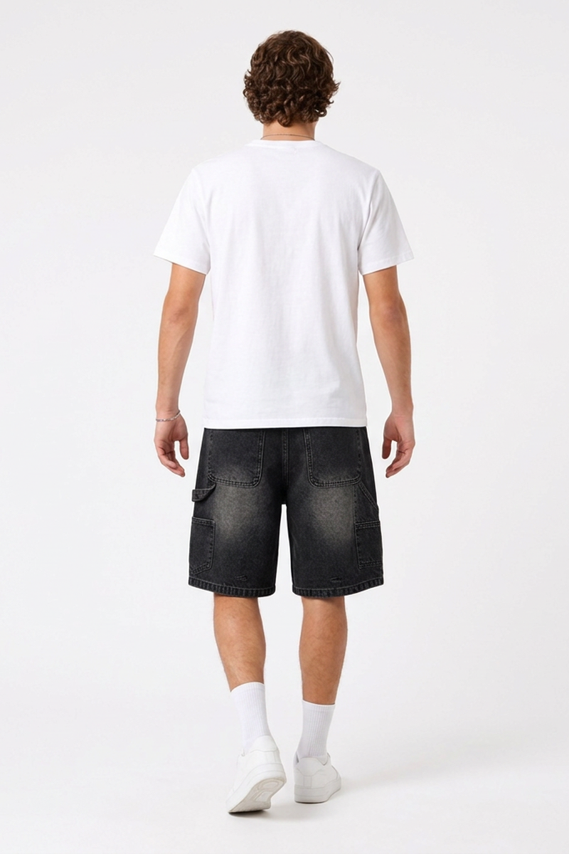 Men's Vintage Wash Ripped Relaxed Denim Shorts
