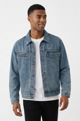 Men's Vintage Blue Washed Denim Jacket