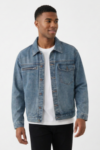 Men's Vintage Blue Washed Denim Jacket
