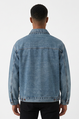 Men's Vintage Blue Washed Denim Jacket