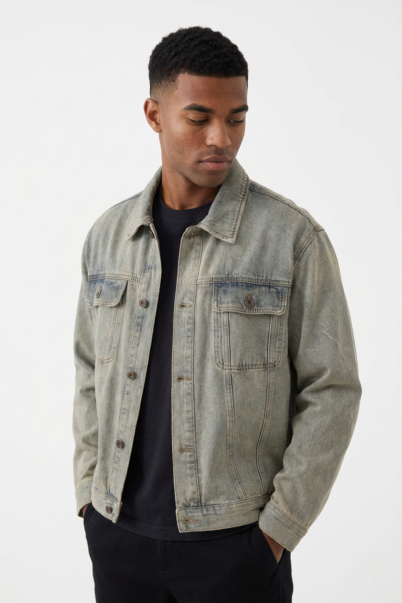 Men's Classic Vintage Blue Casual Denim Jacket