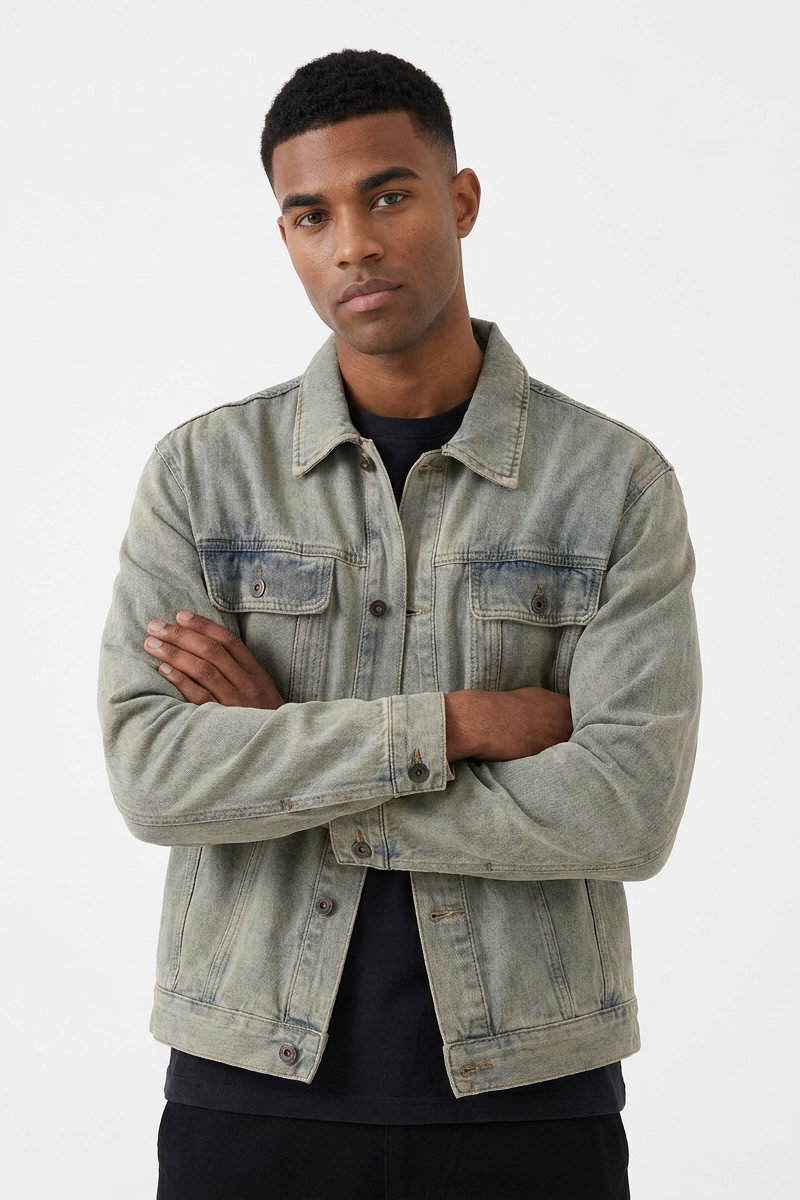 Men's Classic Vintage Blue Casual Denim Jacket