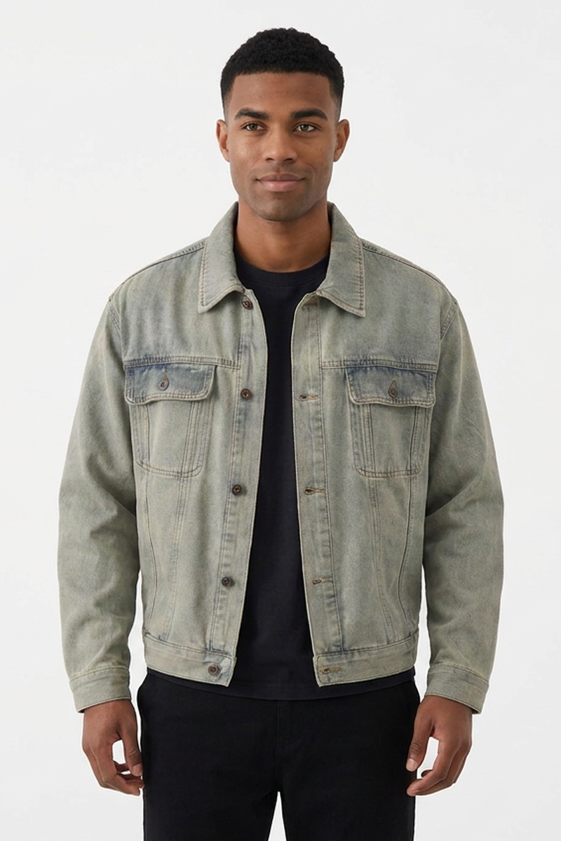 Men's Classic Vintage Blue Casual Denim Jacket