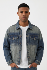 Men's Classic Vintage Blue Relaxed Fit Denim Jacket