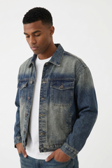 Men's Classic Vintage Blue Relaxed Fit Denim Jacket