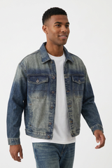 Men's Classic Vintage Blue Relaxed Fit Denim Jacket