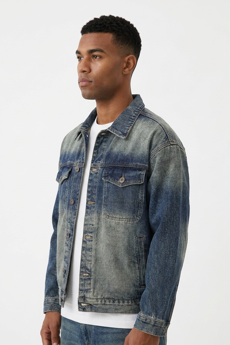 Men's Classic Vintage Blue Relaxed Fit Denim Jacket