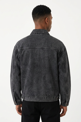 Men's Western Washed Long-Sleeve Denim Trucker Jacket