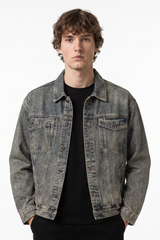 Men's 13 oz Classic Fit Washed Loungewear Denim Jacket