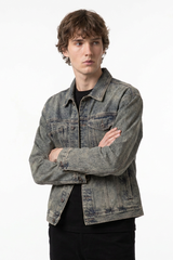 Men's 13 oz Classic Fit Washed Loungewear Denim Jacket