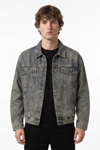 Men's 13 oz Classic Fit Washed Loungewear Denim Jacket