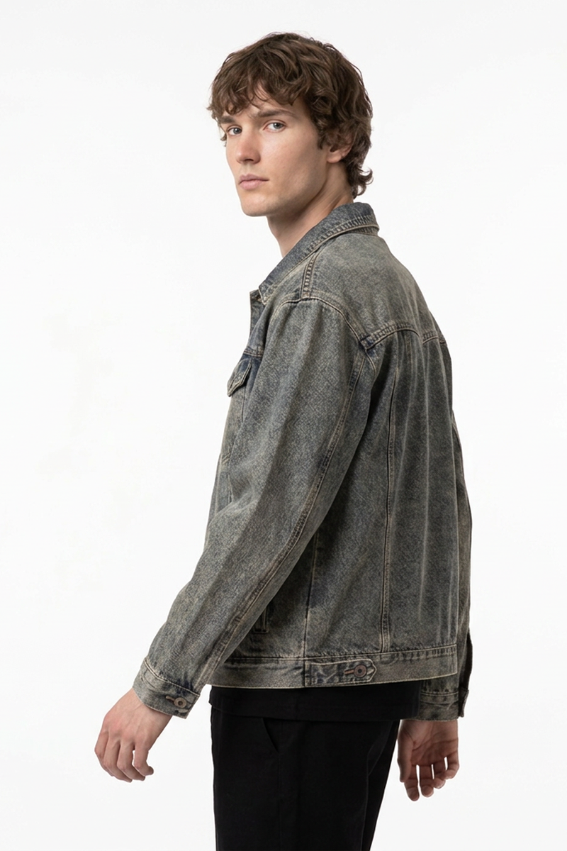 Men's 13 oz Classic Fit Washed Loungewear Denim Jacket